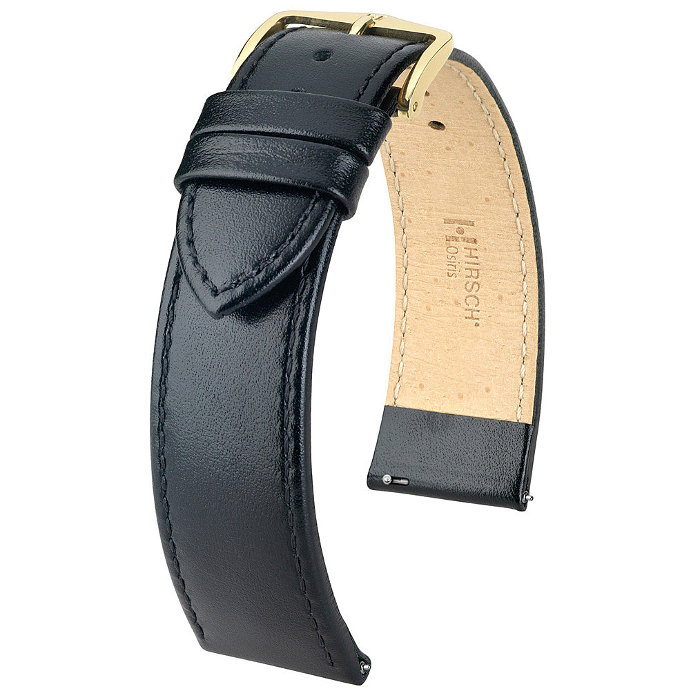 Hirsch Osiris Black Box Leather Watch Strap | Holben's