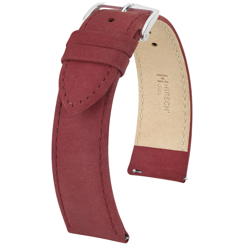 Hirsch Osiris Burgundy Nubuck Leather Watch Strap | Holben's