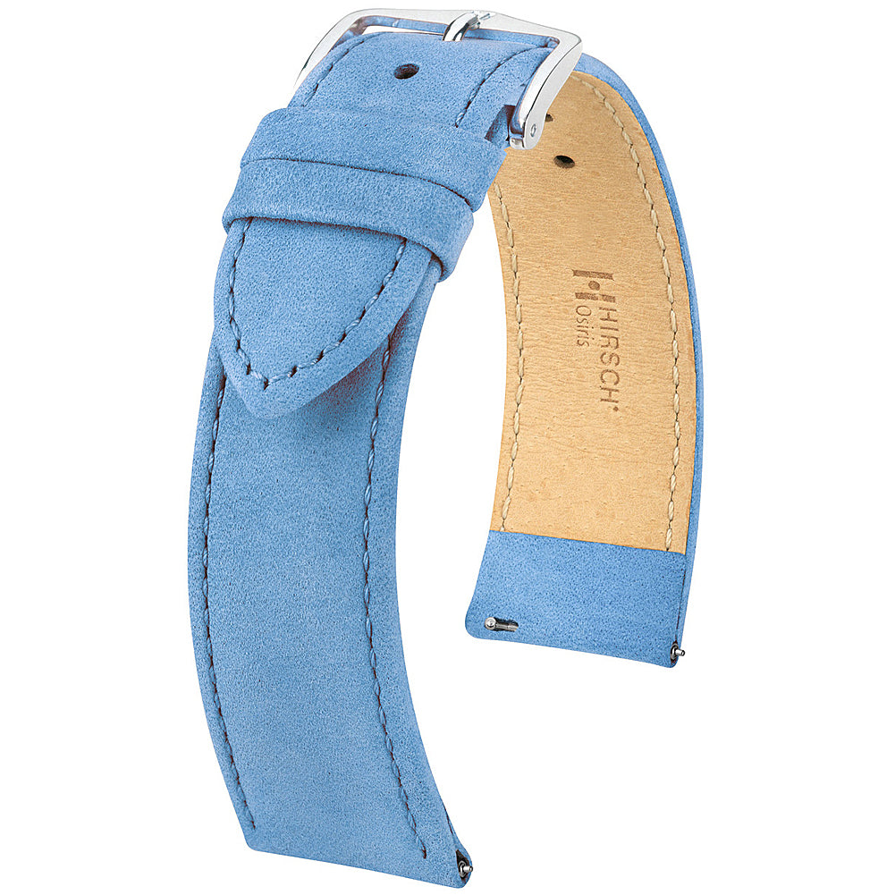 Hirsch Osiris Light Blue Nubuck Leather Watch Strap | Holben's