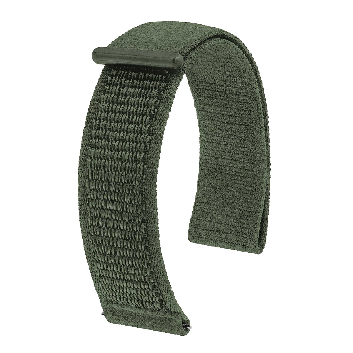 Hirsch Vocem Hook-and-Loop Nylon Watch Strap Green - Holben's