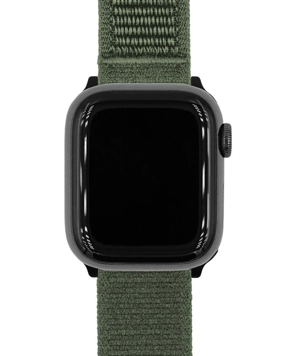 Hirsch Vocem Hook-and-Loop Nylon Watch Strap Green - Holben's