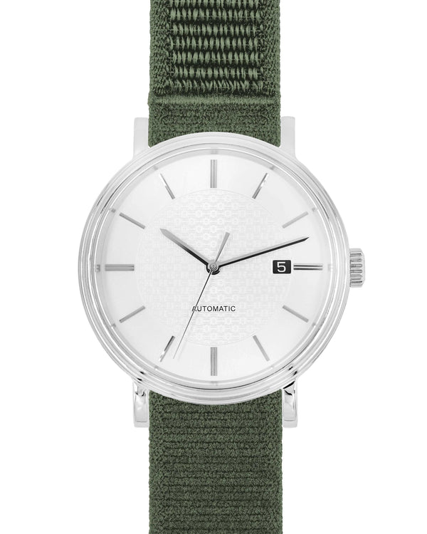 Hirsch Vocem Hook-and-Loop Nylon Watch Strap Green - Holben's
