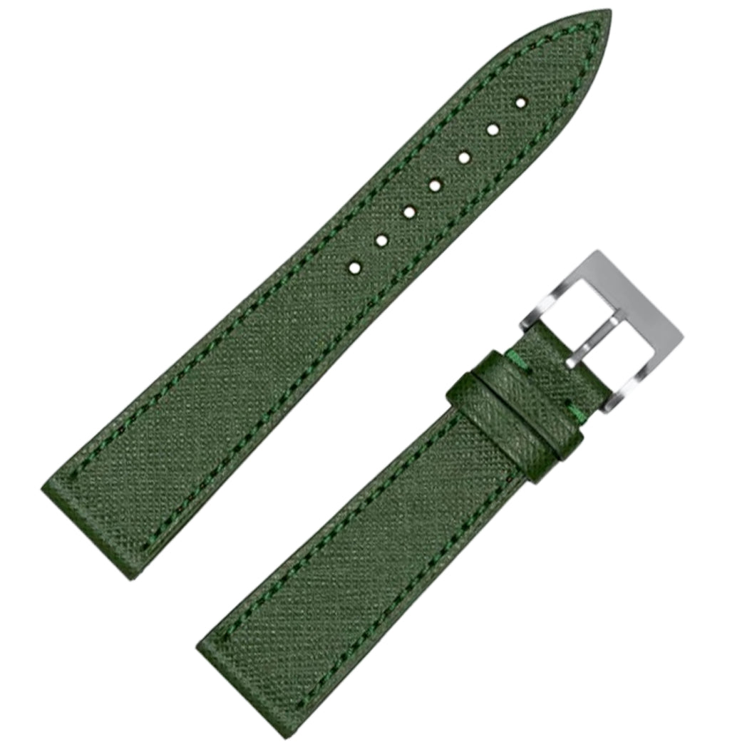 Molequin Racing Green Saffiano Leather Watch Strap | Holben's