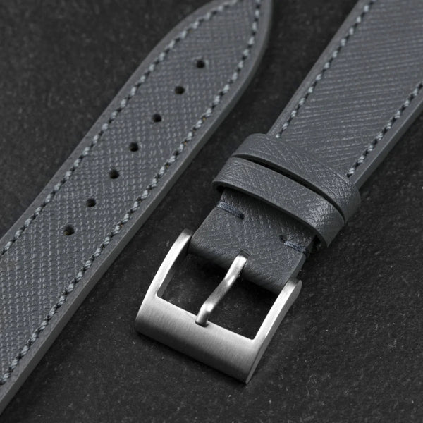 Molequin Steel Grey Saffiano Leather Watch Strap | Holben's