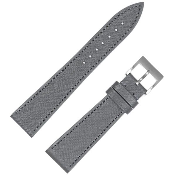 Molequin Steel Grey Saffiano Leather Watch Strap | Holben's