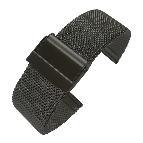Staib 2905 SOC Fine Stainless Steel Milanese Mesh Watch Bracelet Black - Holben's