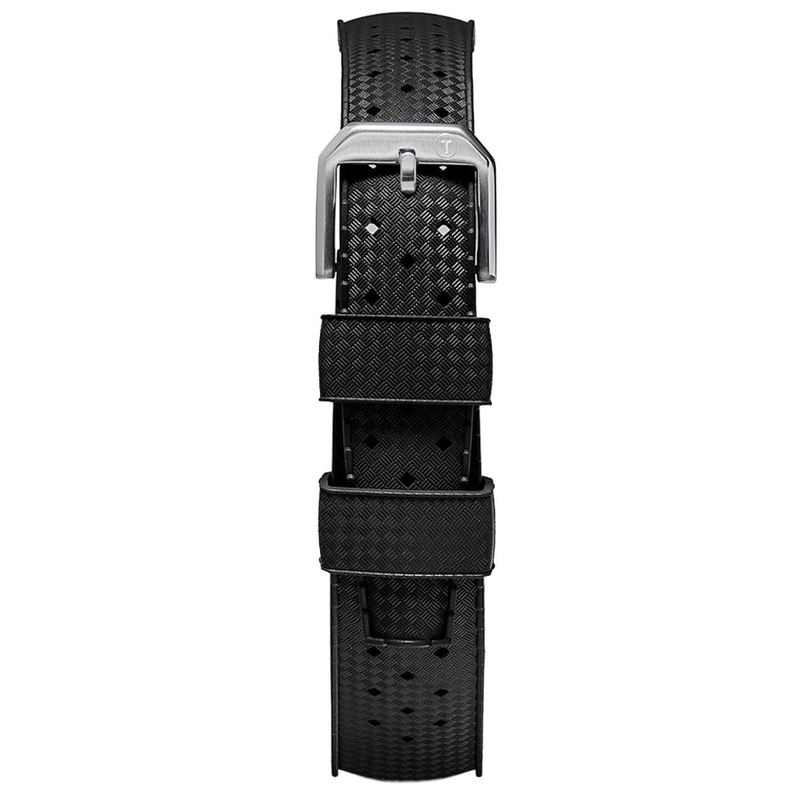 TROPIC black 20mm rubber watch strap