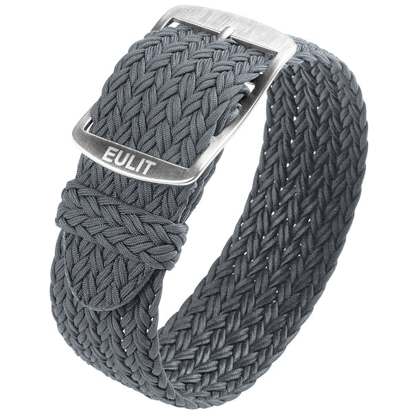 EULIT Perlon Atlantic Grey Watch Strap - Holben's Fine Watch Bands