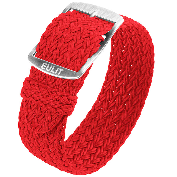 EULIT Perlon Atlantic Red Watch Strap - Holben's Fine Watch Bands