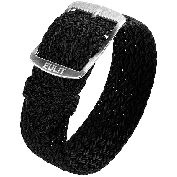 EULIT Perlon Atlantic Black Watch Strap - Holben's Fine Watch Bands