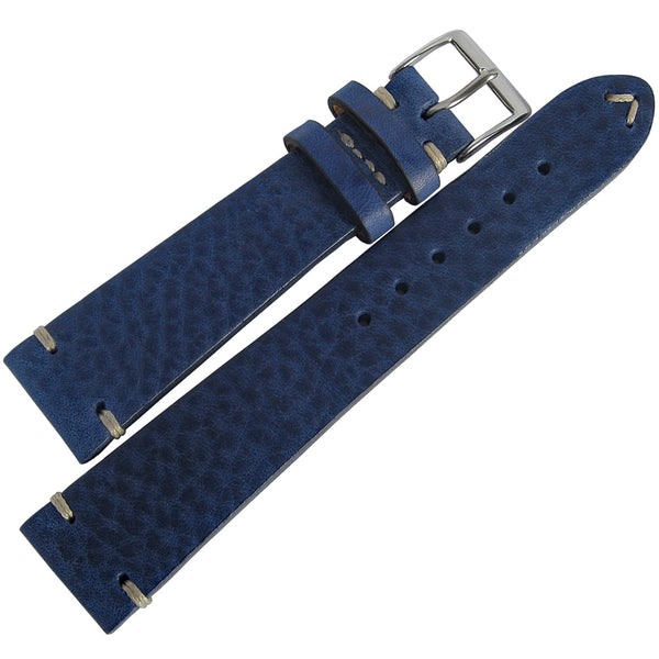 Fluco Hunter Blue Leather Watch Strap - Holben's Fine Watch Bands