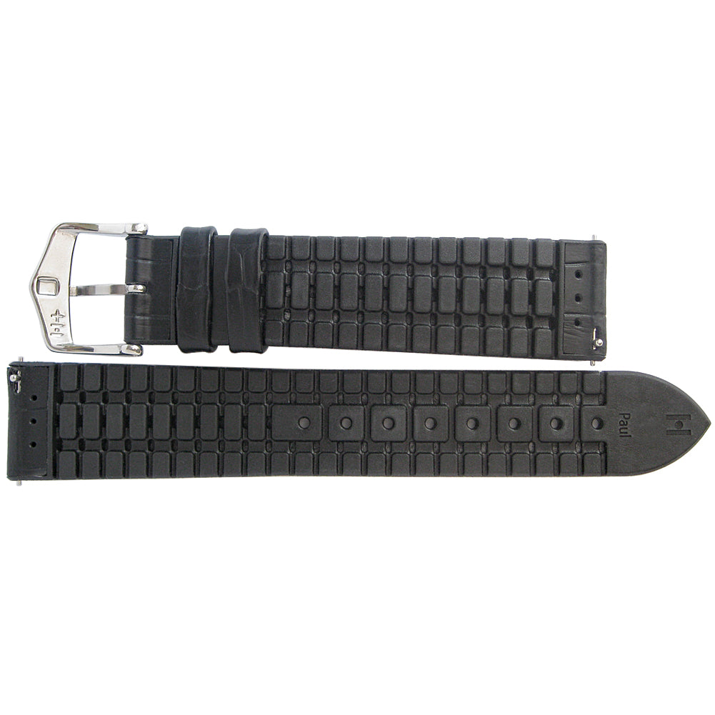 Hirsch Paul Performance Black Alligator Leather Watch Strap-Holben's Fine Watch Bands