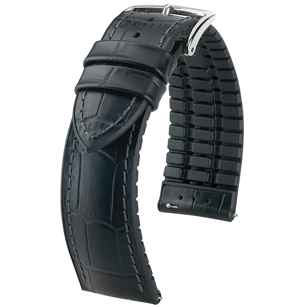 Hirsch Paul Performance Black Alligator Leather Watch Strap-Holben's Fine Watch Bands