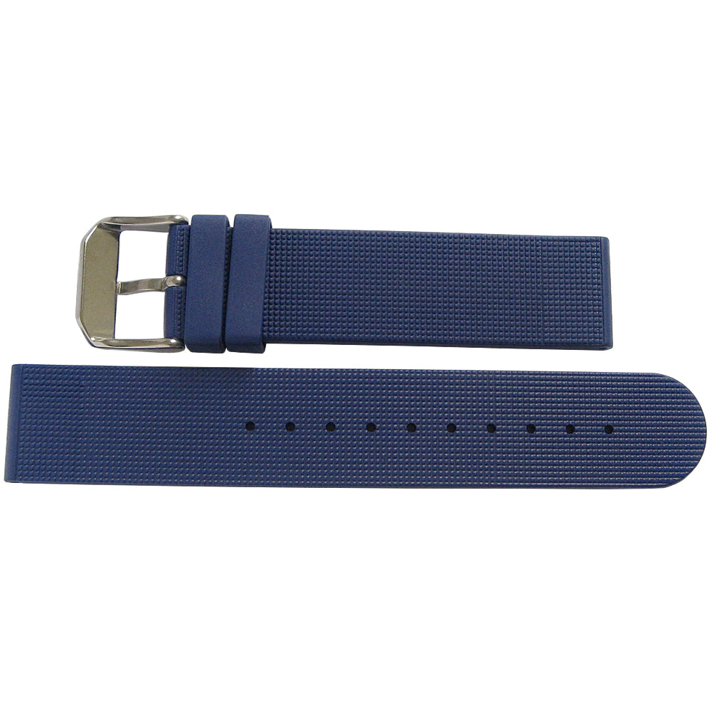 Bonetto Cinturini 270 Blue Rubber Watch Strap - Holben's Fine Watch Bands