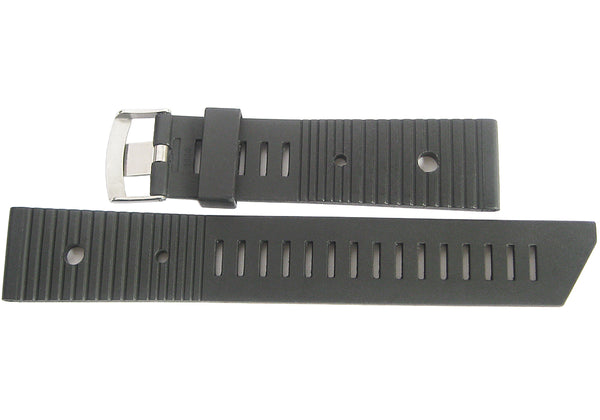 Bonetto Cinturini 281 Black Rubber Watch Strap | Holben's