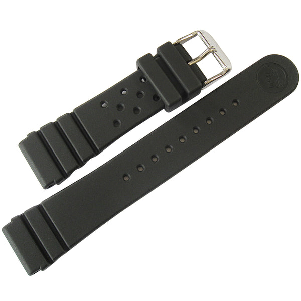 Bonetto Cinturini 284 Black Rubber Watch Strap - Holben's Fine Watch Bands