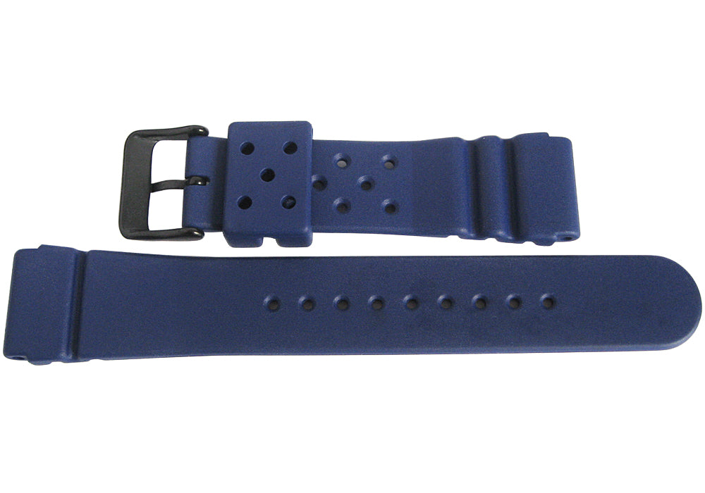 Bonetto Cinturini 284 Blue Rubber Watch Strap - Holben's Fine Watch Bands