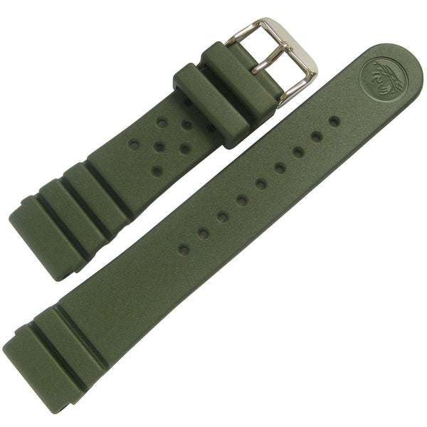 Bonetto Cinturini 284 Green Rubber Watch Strap - Holben's Fine Watch Bands