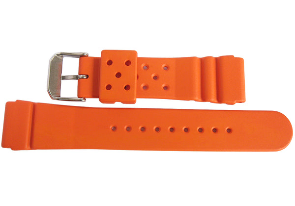 Bonetto Cinturini 284 Orange Rubber Watch Strap - Holben's Fine Watch Bands