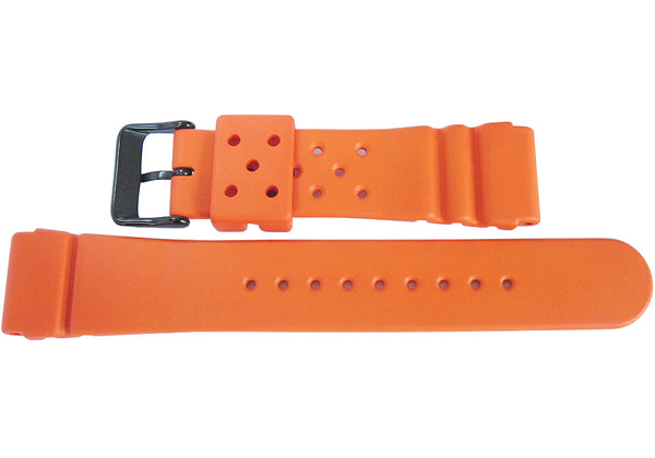 Bonetto Cinturini 284 Orange Rubber Watch Strap - Holben's Fine Watch Bands