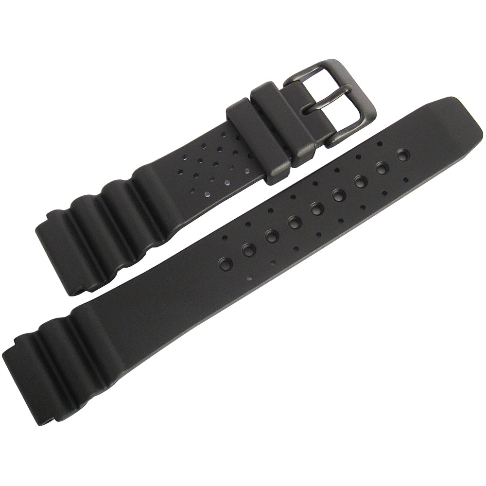 Bonetto Cinturini 285 Black Rubber Watch Strap - Holben's Fine Watch Bands