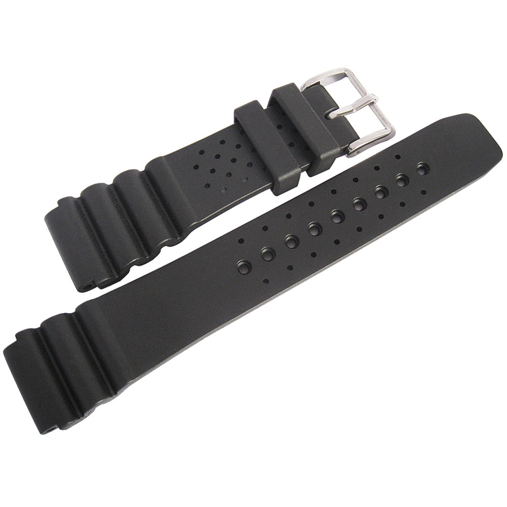 Bonetto Cinturini 285 Black Rubber Watch Strap - Holben's Fine Watch Bands