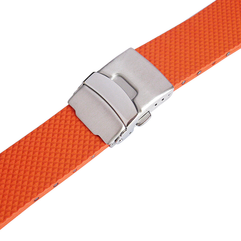 Bonetto Cinturini 300D Orange Rubber Watch Strap - Holben's