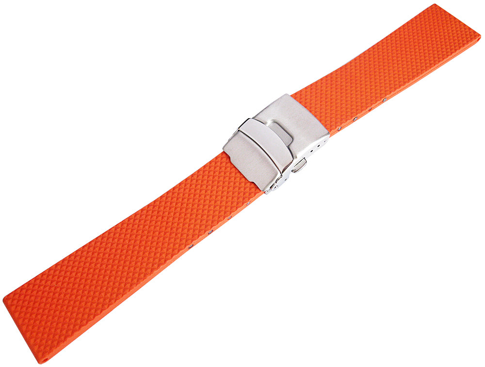 Bonetto Cinturini 300D Orange Rubber Watch Strap - Holben's Fine Watch Bands