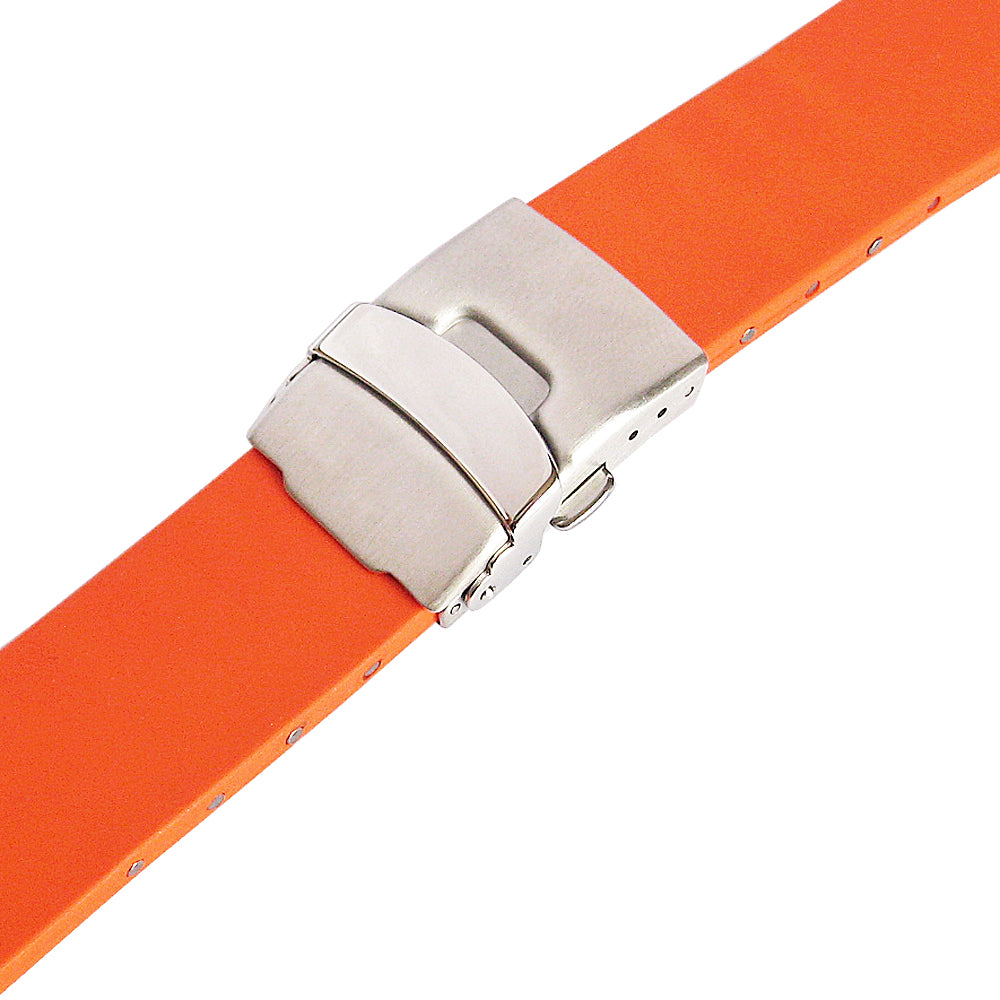 Bonetto Cinturini 300L Orange Rubber Watch Strap - Holben's Fine Watch Bands