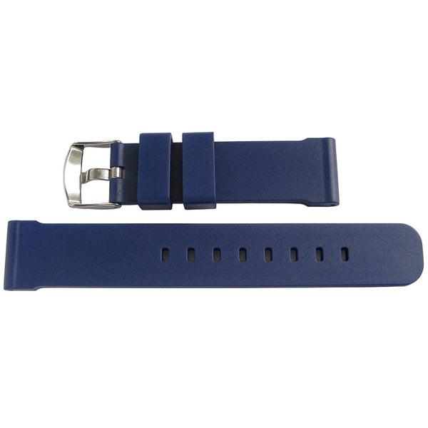 Bonetto Cinturini 317 Blue Rubber Watch Strap - Holben's Fine Watch Bands