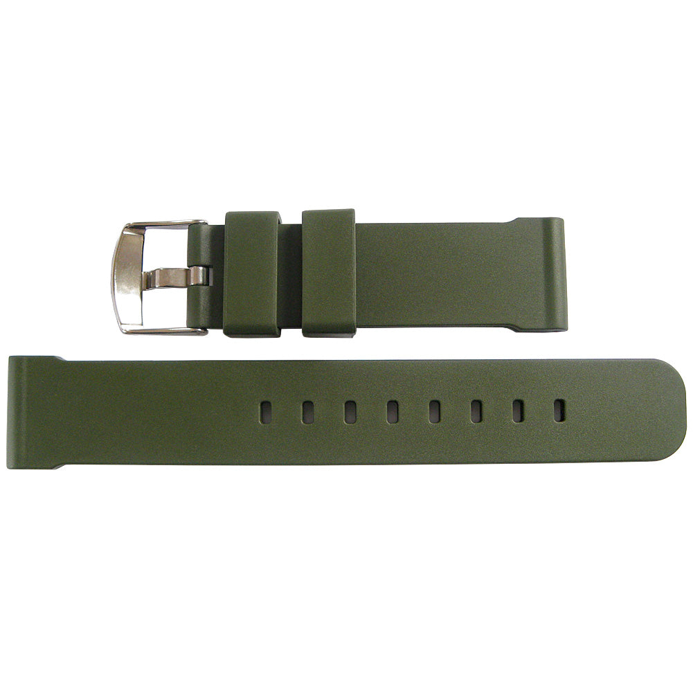 Bonetto Cinturini 317 Green Rubber Watch Strap - Holben's Fine Watch Bands