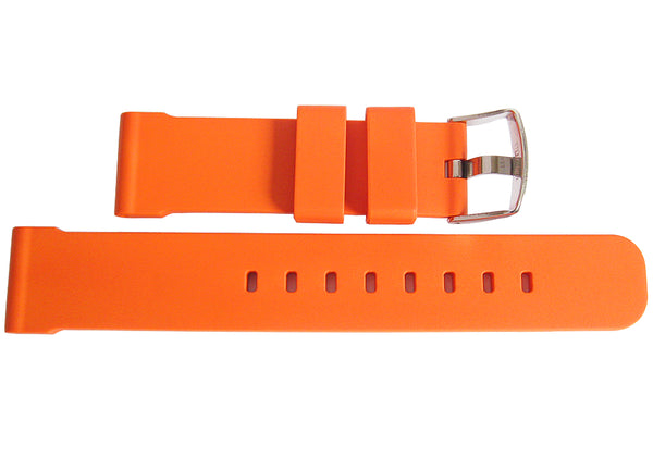 Bonetto Cinturini 317 Orange Rubber Watch Strap - Holben's Fine Watch Bands