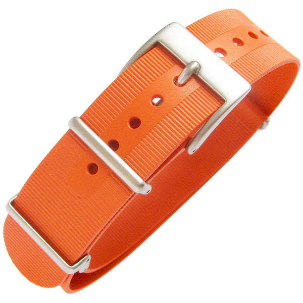 Bonetto Cinturini 328 Orange Rubber Watch Strap - Holben's Fine Watch Bands