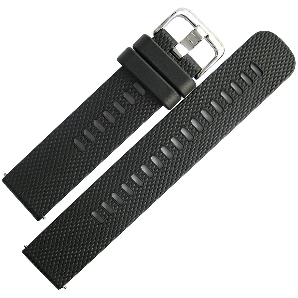 Bonetto Cinturini 330 Quick Release Black Rubber Watch Strap - Holben's Fine Watch Bands