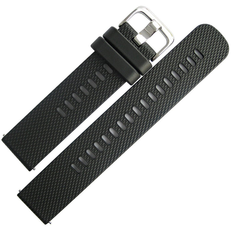 Bonetto Cinturini 330 black 20mm rubber watch strap