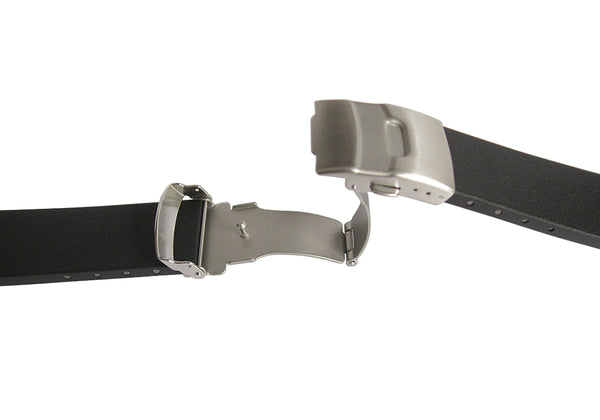 Bonetto Cinturini 400 GT Black Rubber Watch Strap - Holben's Fine Watch Bands