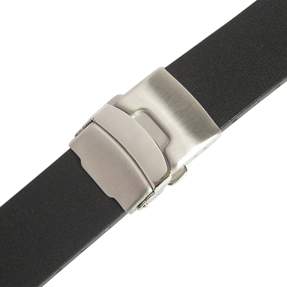 Bonetto Cinturini 400 GT Black Rubber Watch Strap - Holben's Fine Watch Bands