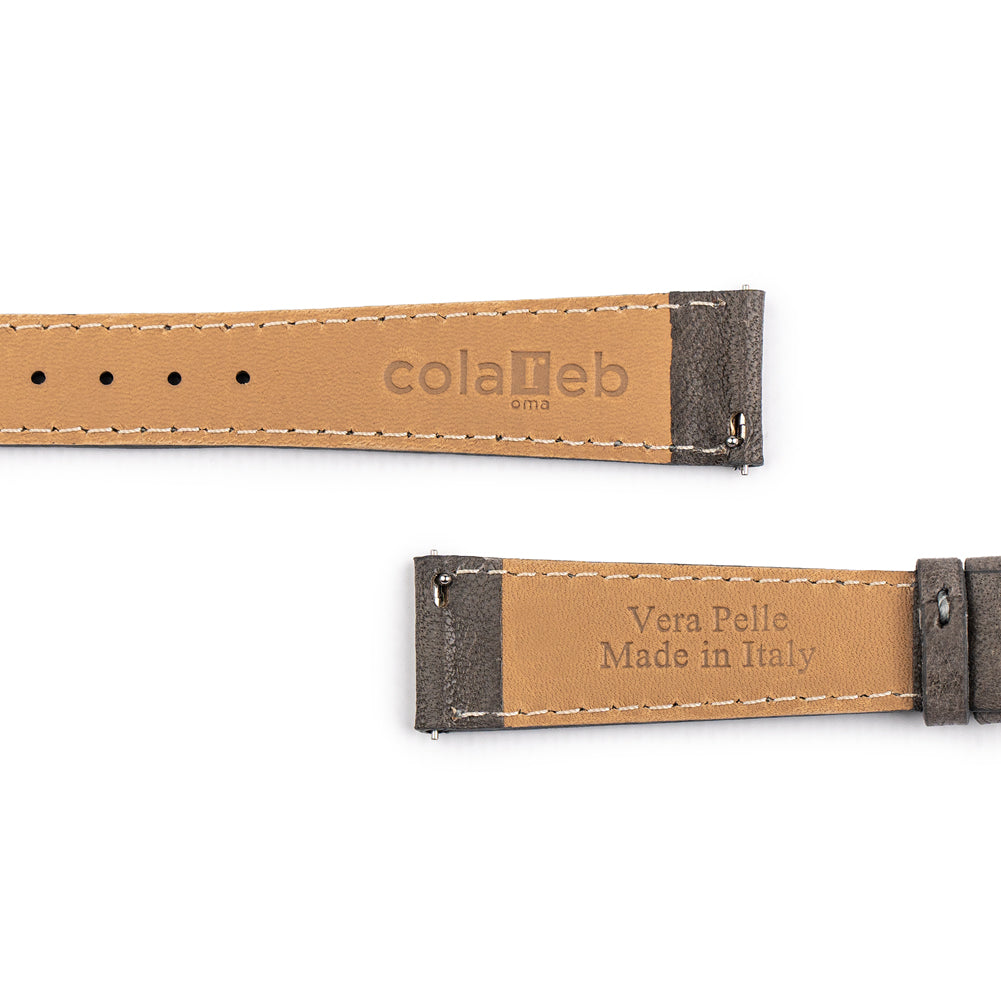 ColaReb Bologna Grey Sheepskin Leather Watch Strap - Holben's Fine Watch Bands