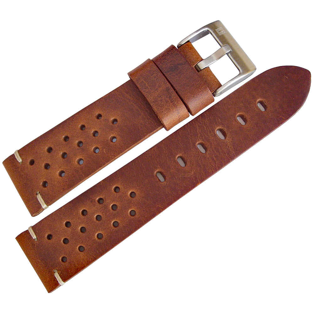 ColaReb Racing Brown Leather Watch Strap - Holben's Fine Watch Bands