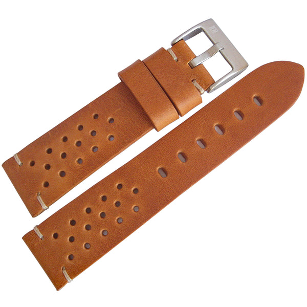 ColaReb Racing Tan Leather Watch Strap - Holben's Fine Watch Bands