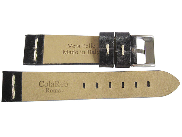 ColaReb Roma Black Leather Watch Strap - Holben's Fine Watch Bands