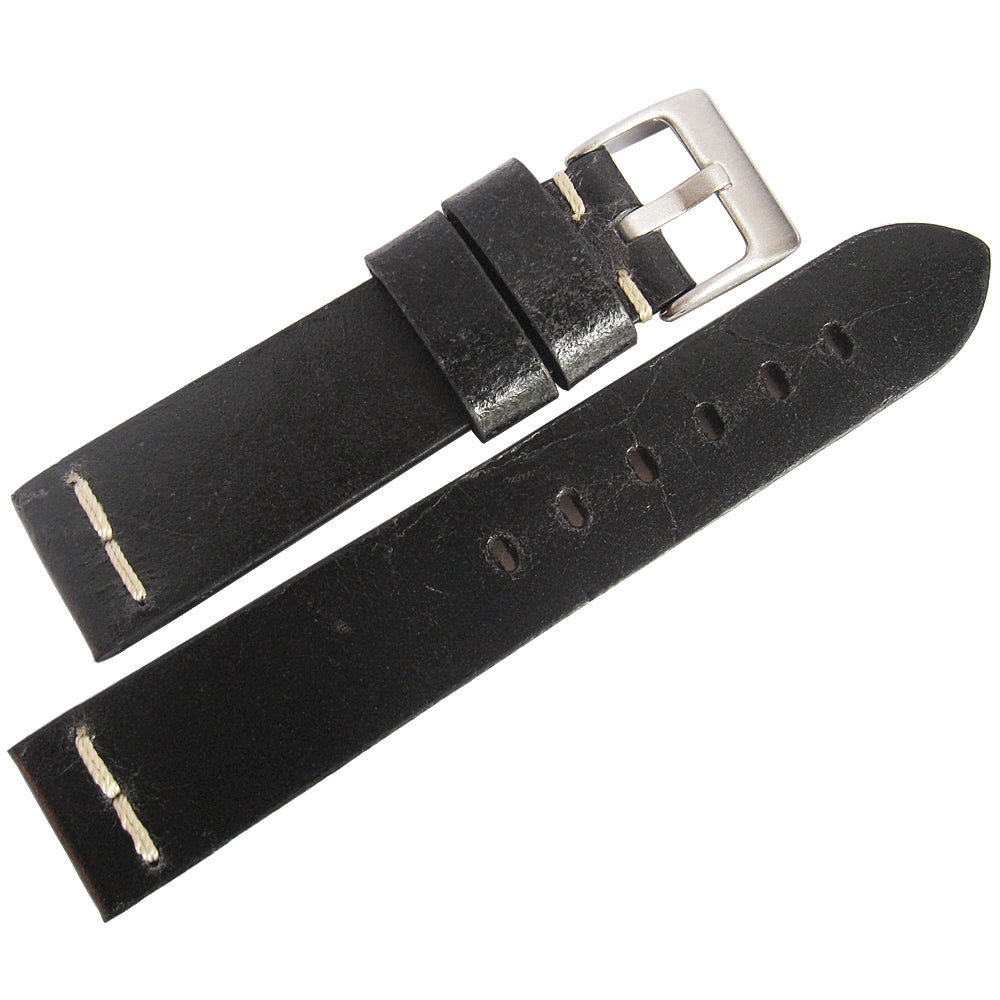 ColaReb Roma Black Leather Watch Strap - Holben's Fine Watch Bands