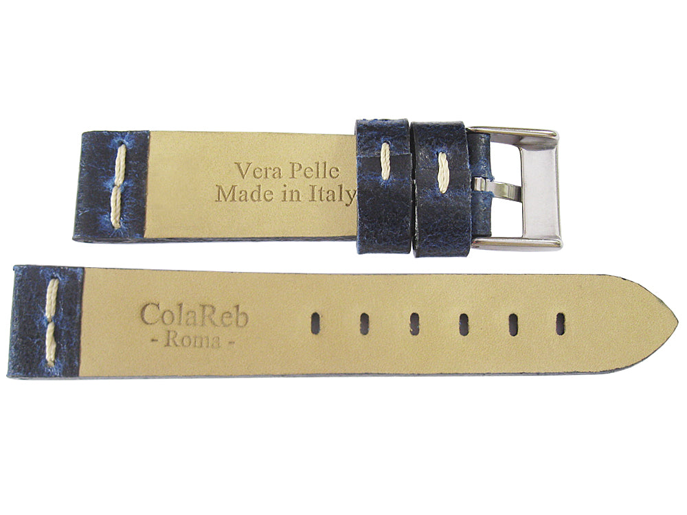 ColaReb Roma Blue Leather Watch Strap - Holben's Fine Watch Bands