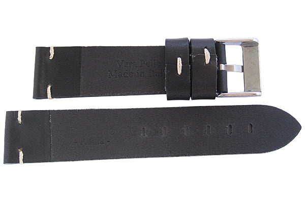 ColaReb Siena Black Leather Watch Strap - Holben's Fine Watch Bands