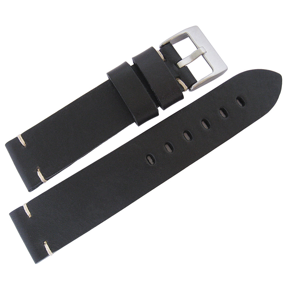 ColaReb Siena Black Leather Watch Strap - Holben's Fine Watch Bands