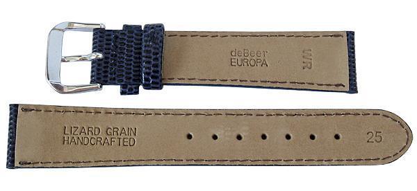DeBeer Lizard-Grain Leather Watch Strap Blue-Holben's Fine Watch Bands