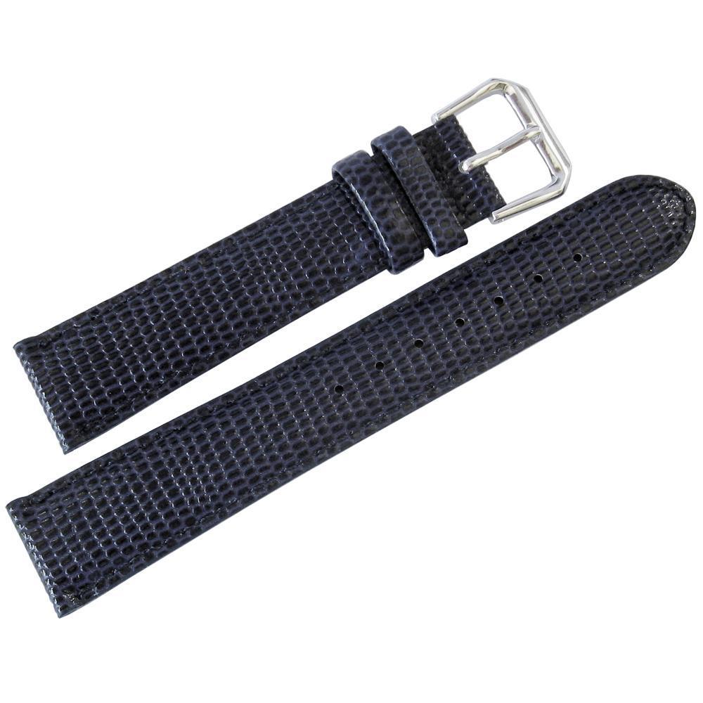 DeBeer Lizard-Grain Leather Watch Strap Blue-Holben's Fine Watch Bands