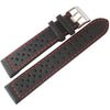 Di-Modell Rallye Black Red Leather Watch Strap-Holben's Fine Watch Bands