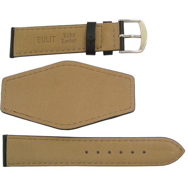 EULIT Bund Black Leather Watch Strap - Holben's Fine Watch Bands