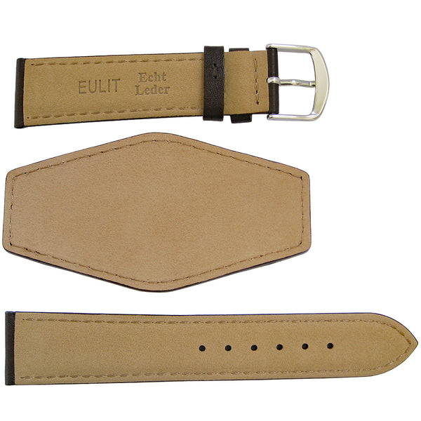 EULIT Bund Dark Brown Leather Watch Strap - Holben's Fine Watch Bands